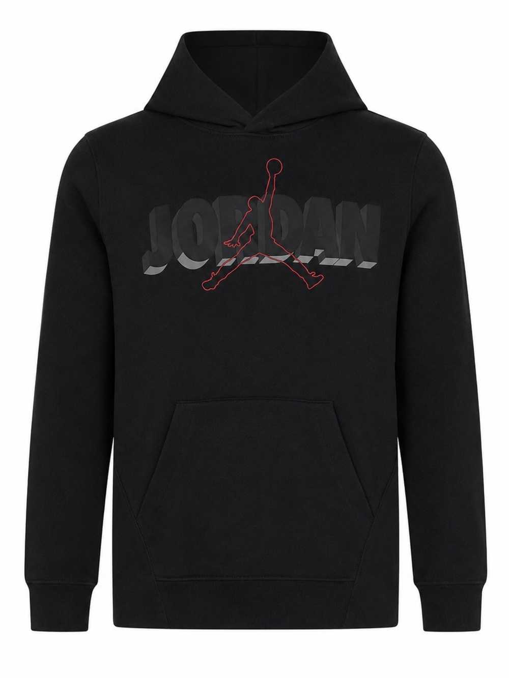 Jordan Kids Black Hoodie With Red Jumpman Logo & Kangaroo Pocket Size 4-5 Yrs Co